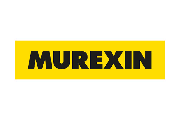 Das Logo von Murexin mit dem schwarzen Schriftzug „MUREXIN“ in einer klaren, fetten Schriftart, platziert auf einem rechteckigen gelben Hintergrund. Die kontrastreiche Farbkombination aus Schwarz und Gelb vermittelt Stärke, Zuverlässigkeit und Sichtbarkeit. Das minimalistische Design des Logos hebt den Markennamen hervor und repräsentiert die Professionalität und Qualität der Produkte, insbesondere im Bereich Bau- und Klebetechnik.